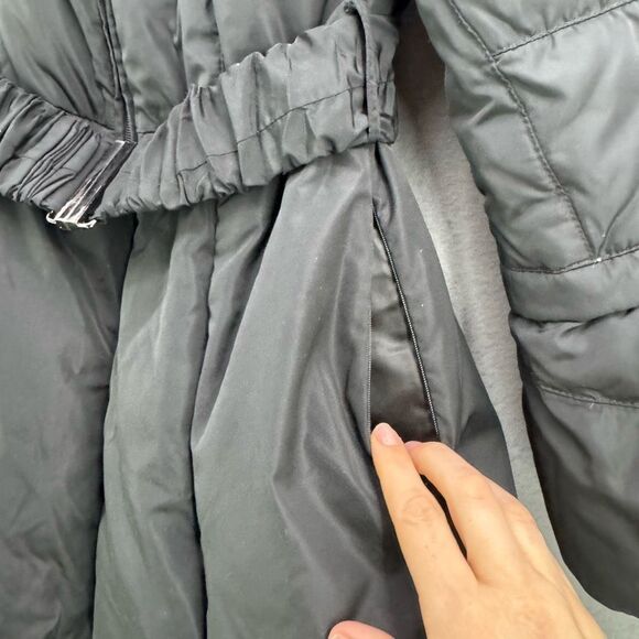 Fuga eff. By Liquid Black Down filled Fur Collared Puffer Coat Size S - Picture 11 of 14